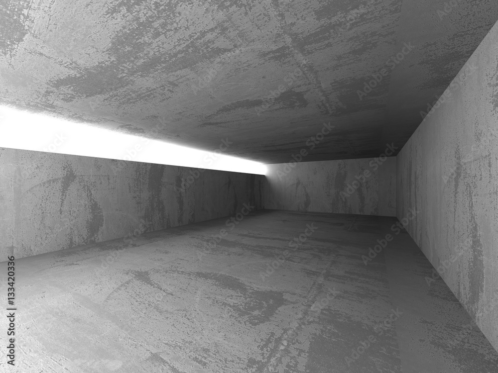Abstract Architecture Background. Concrete Walls Dark Room