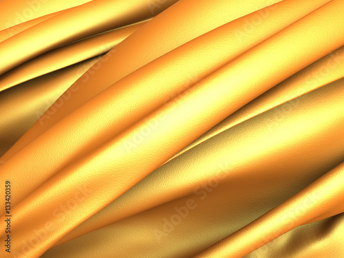 Golden silk cloth glossy waves luxury background