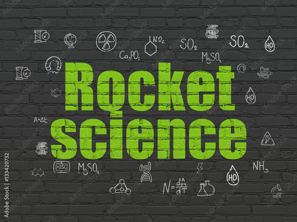 Science concept: Rocket Science on wall background Science concept: Rocket Science on wall background