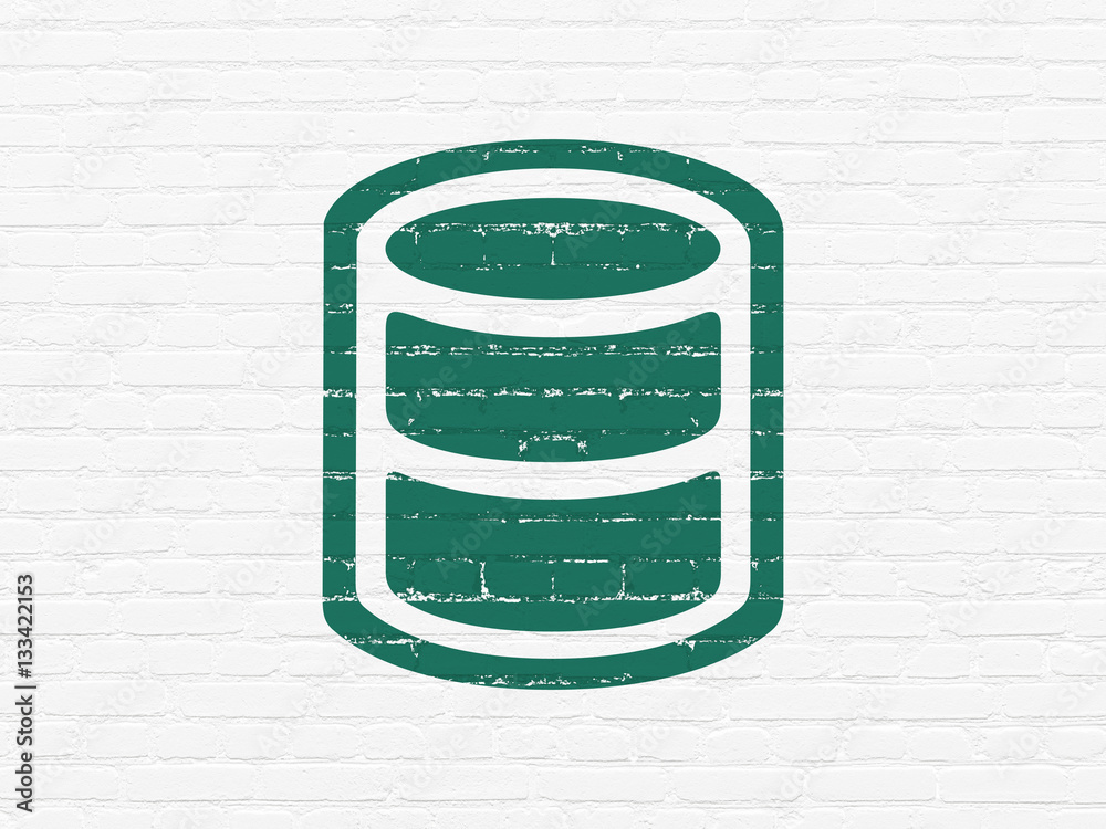 Obraz premium Programming concept: Database on wall background