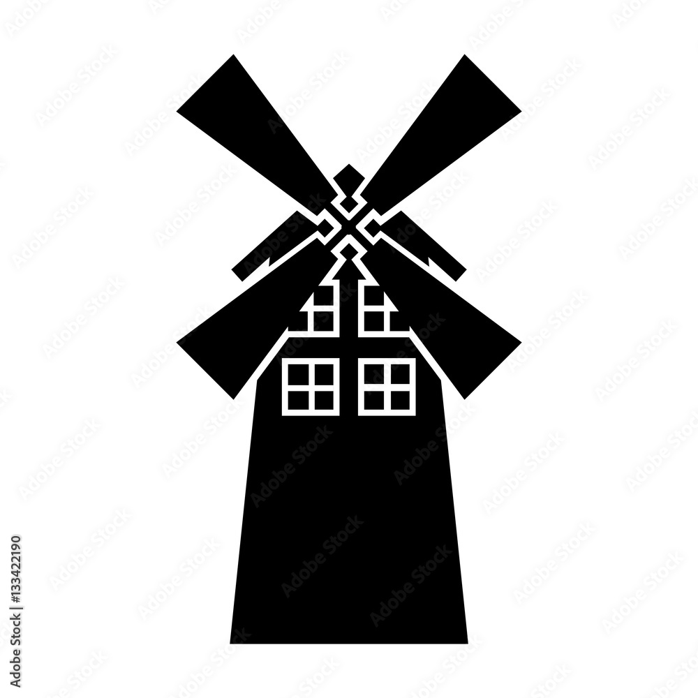 windmill farm isolated icon vector illustration design