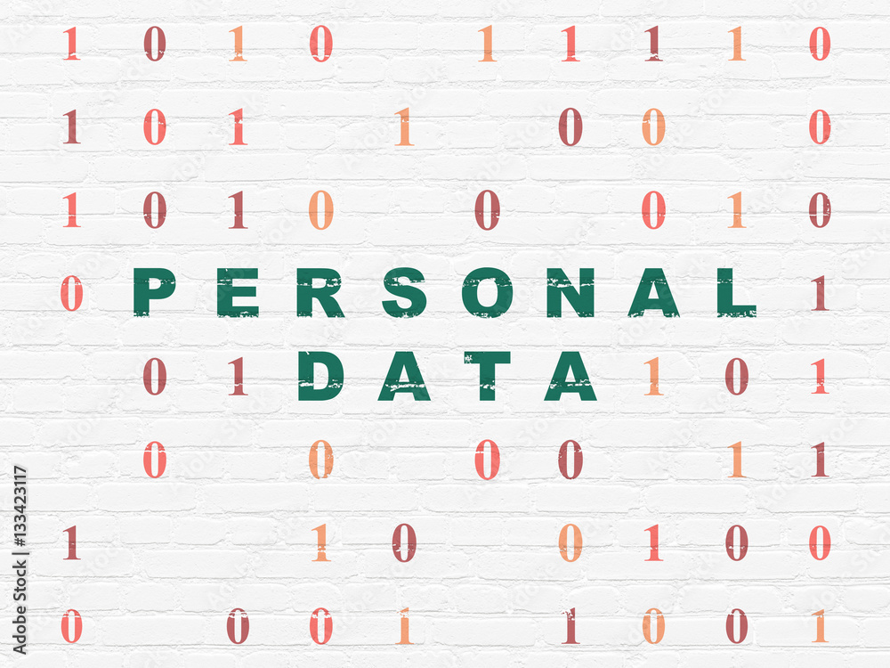 Information concept: Personal Data on wall background Information concept: Personal Data on wall background