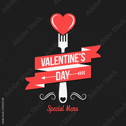 Valentines day menu design background.