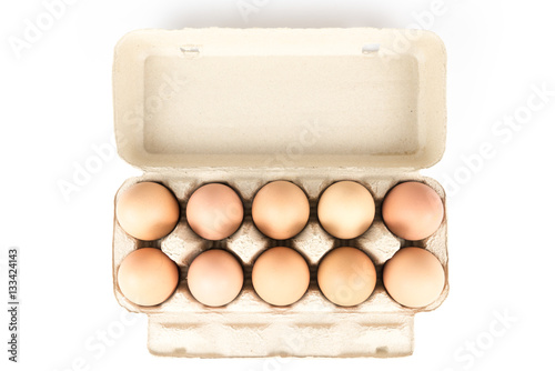 Chicken eggs for market place on White Background
