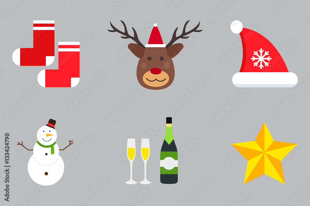 Christmas holiday icons vector set. Christmas holiday icons vector set.