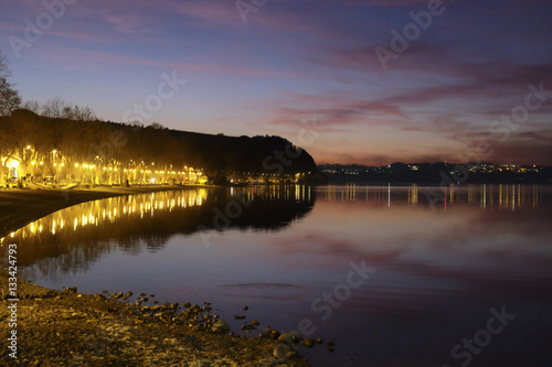 The lake of Bracciano after sunset