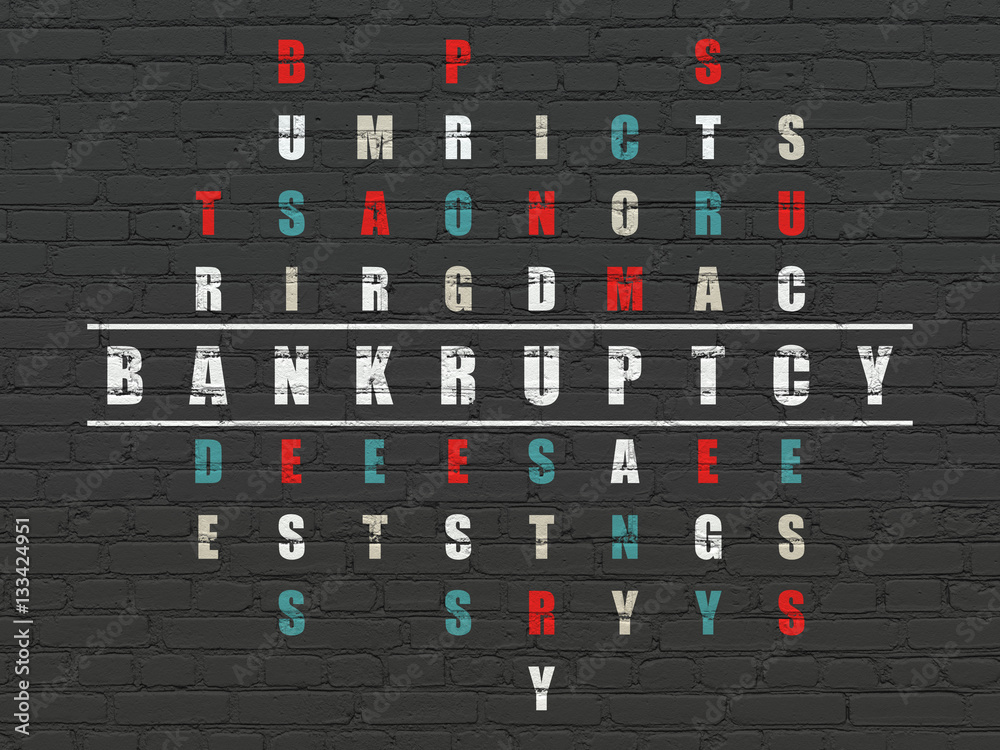 Finance concept: Bankruptcy in Crossword Puzzle