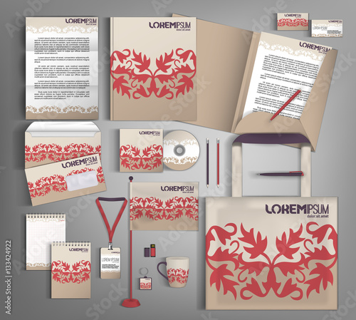 Corporate Identity set with abstract pattern.