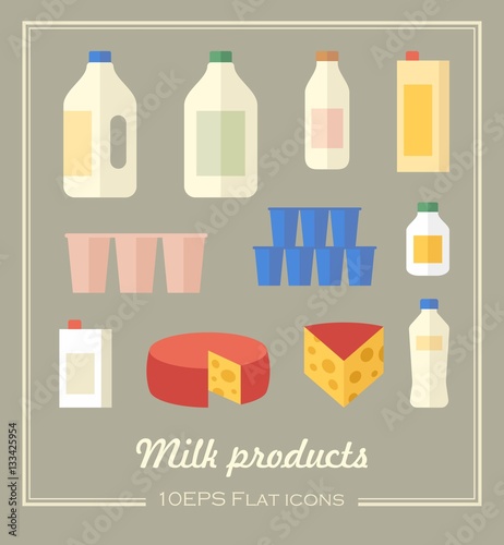 Vector collection of dairy products