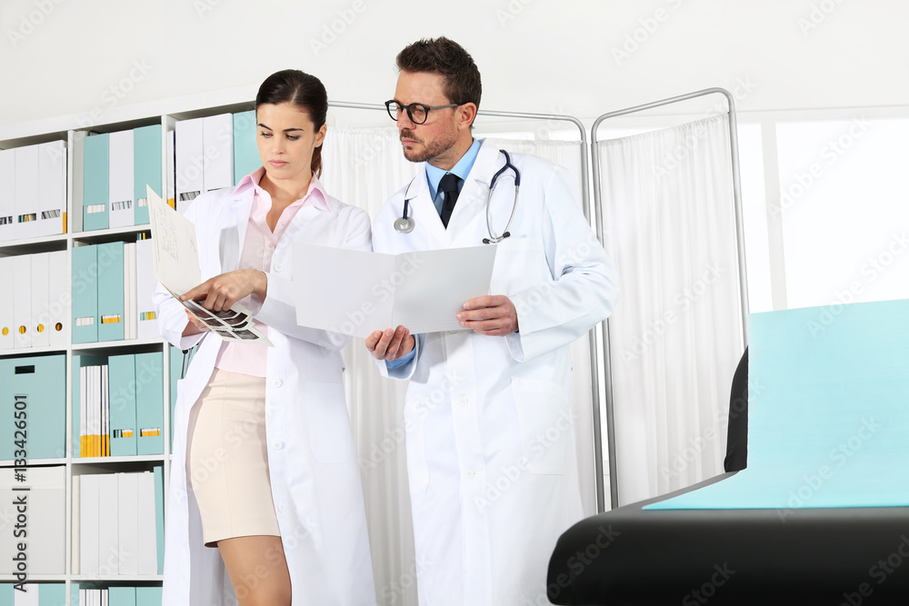 doctors with medical records, concept of consulting doctors with medical records, concept of consulting