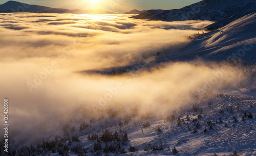 winter Carpathians landscape  Europe mountains  wonderful world.