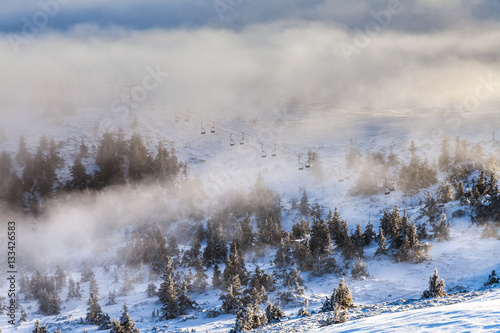 winter Carpathians landscape, Europe mountains, wonderful world.
