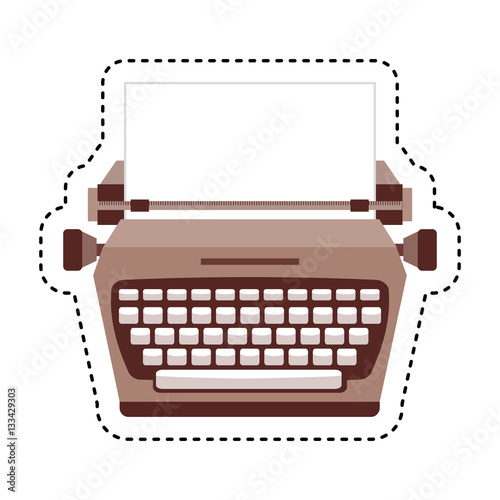 typewrite retro isolated icon vector illustration design