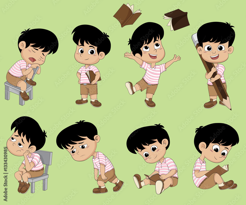 All of kids different pose about learning.back to school. All of kids different pose about learning.back to school.