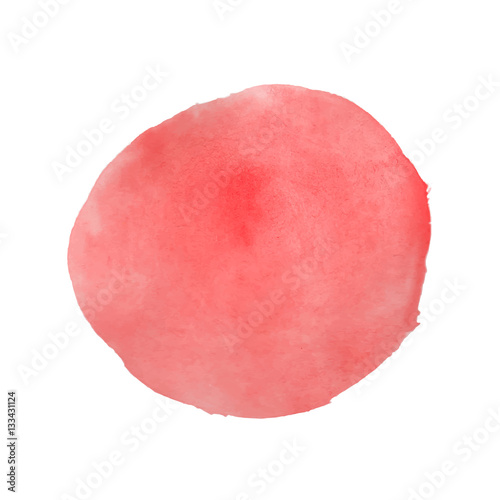 Red watercolor circle. Vector