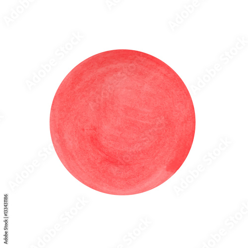 Red watercolor circle. Vector