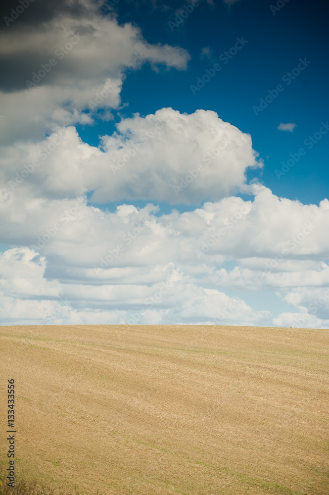 agricultural field after harvest in autumn. agricultural field after harvest in autumn.