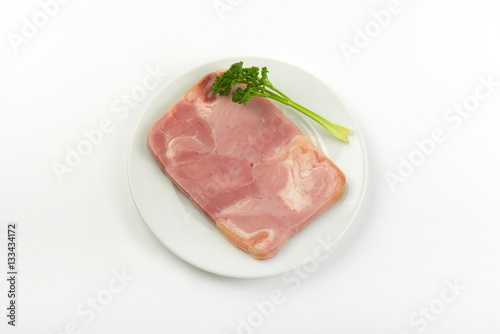 plate of pork ham