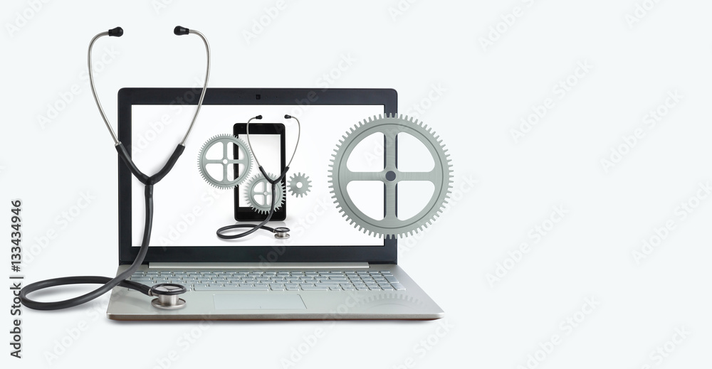 Concept of repair computers and mobile device. Concept of repair computers and mobile device.