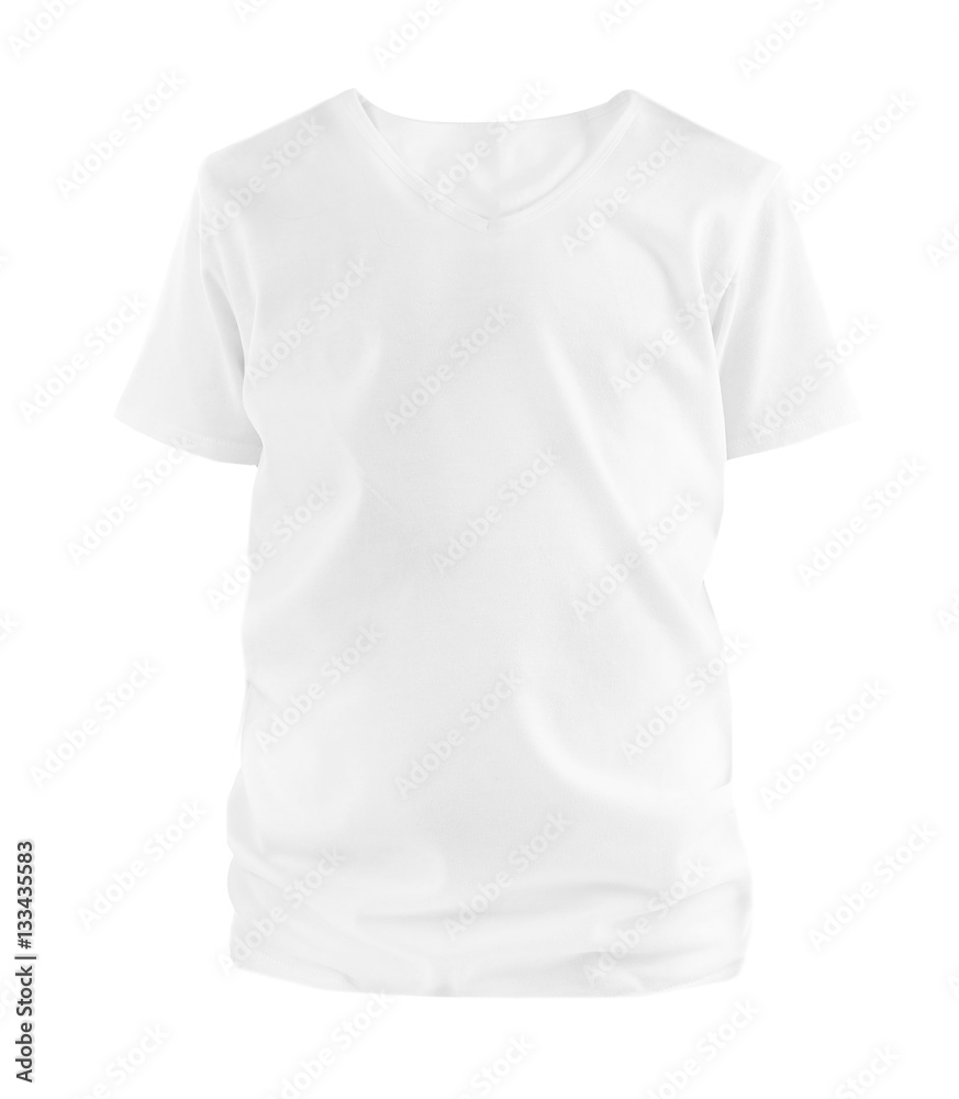 Front view of t-shirt on white background Front view of t-shirt on white background