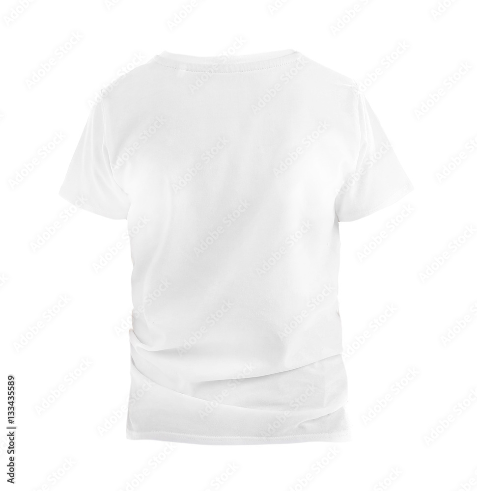 Back view of t-shirt on white background Back view of t-shirt on white background