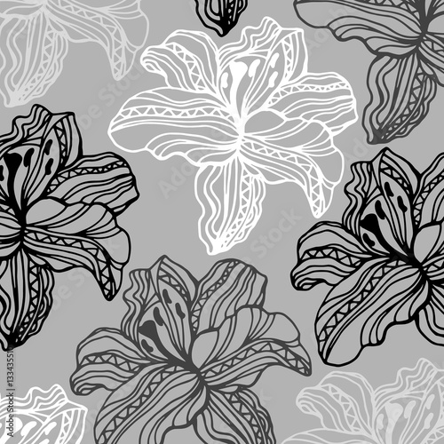 flower art illustration pattern bloom beauty green
