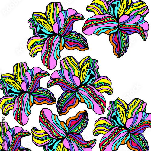 flower art illustration pattern bloom beauty green
