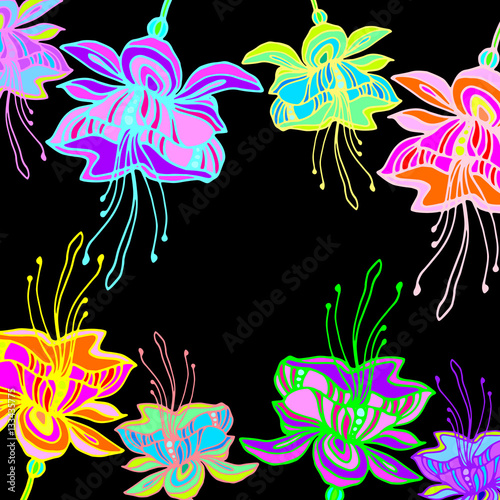 flower art illustration pattern bloom beauty green