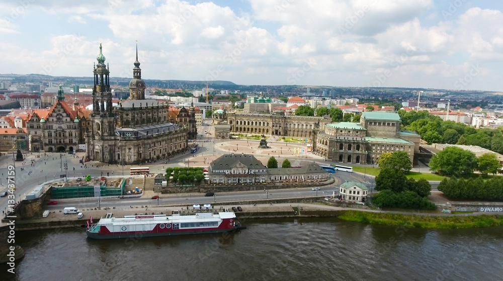 Fototapeta premium Dresden Altstadt aerial view