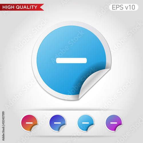 Colored icon or button of minus symbol with background