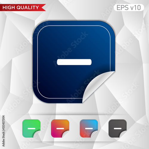 Colored icon or button of minus symbol with background