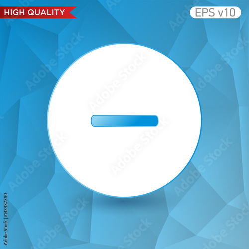 Colored icon or button of minus symbol with background