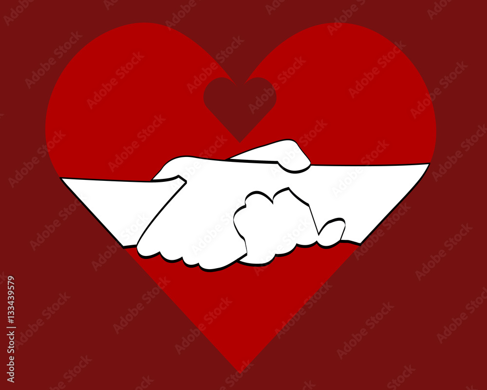 heart with two hands holding each Stock Vector Adobe Stock