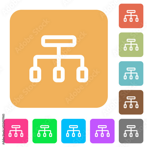 Connect rounded square flat icons