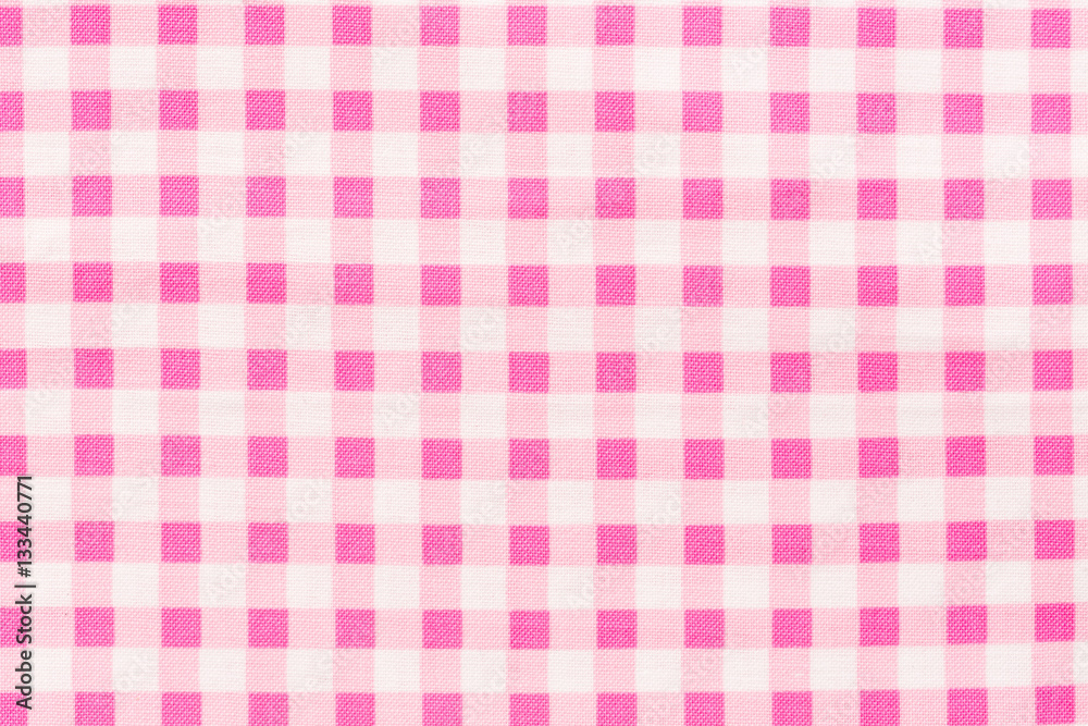 Pink and white checkered fabric. Pink and white checkered fabric.