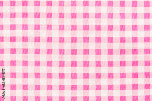 Pink and white checkered fabric.