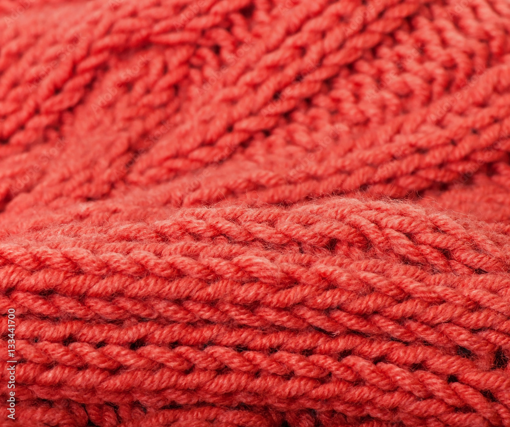Background of red knitted fabric. Background of red knitted fabric.