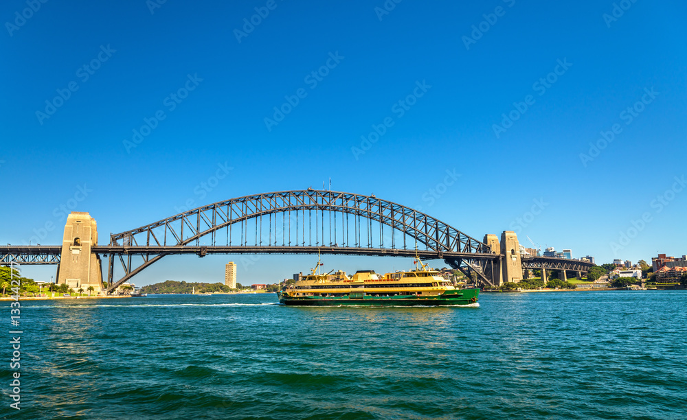 City ferry under the Sydney Harbour Bridge - Australia