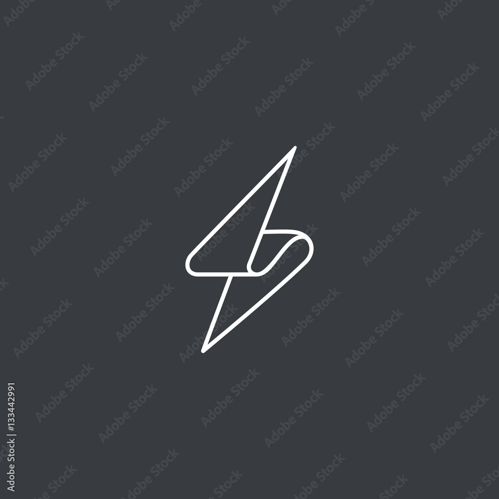 Flash Logo vector Linear. Thunderbolt symbol. Energy electric Flash Logo vector Linear. Thunderbolt symbol. Energy electric