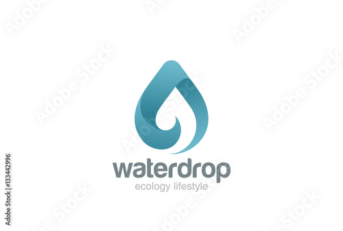 Water drop Logo design vector. Wave Waterdrop icon. Aqua droplet