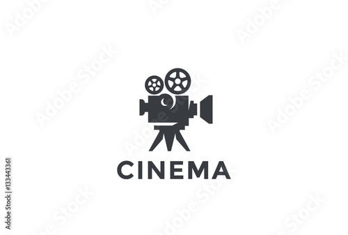Cinema Old classic Camera Logo design. Film Video company icon