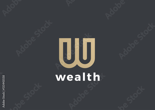 Letter W Logo Luxury design Linear. Type Character Logotype