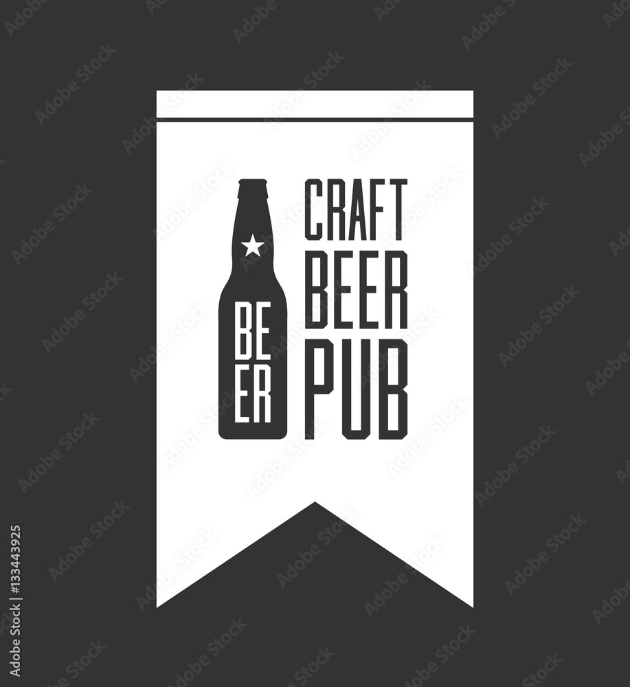 Craft beer pub logo concept isolated