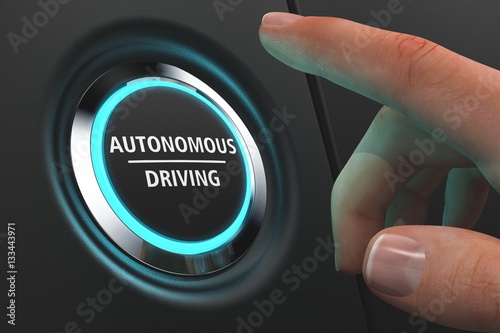 Button Autonomous Driving - Hand photo