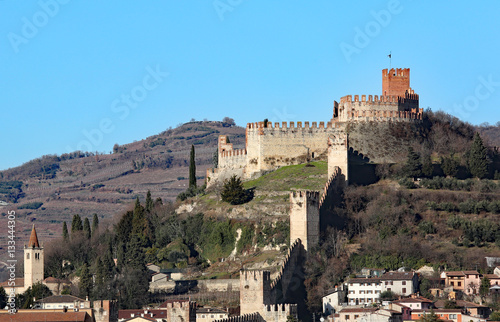 fantastic view of the Castle of Soave in Italy
