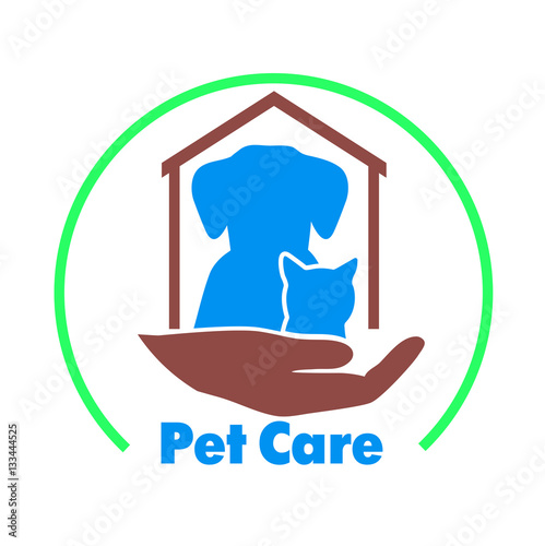 Logo care of animals, symbol of protection of vagrant animals.
