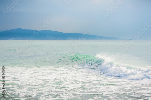 Turquoise wave in ocean. © artifirsov