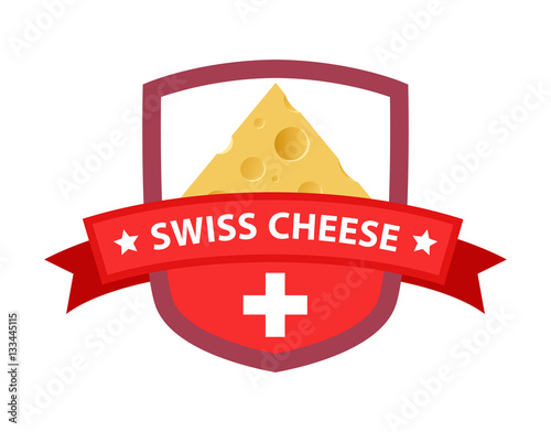 Red Badge with Swiss Cheese