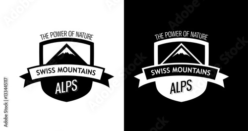 Emblem with Swiss Mountains