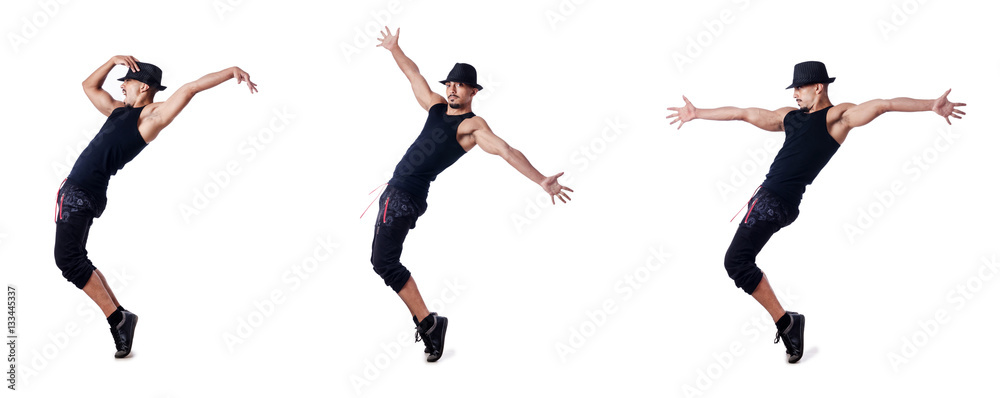 Fototapeta premium Muscular dancer isolated on white